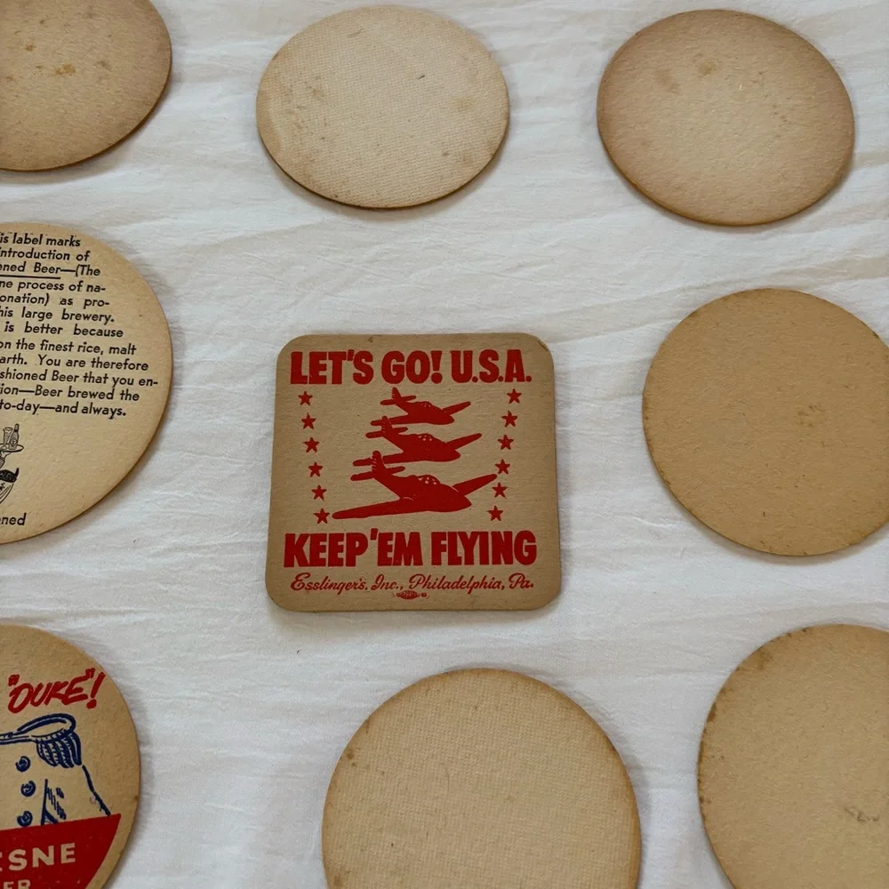 Vintage Beer coaster 1930’s - 60s brewery cardboard collection lot of 45